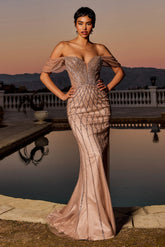 BRIAR GOWN BEADED OFF THE SHOULDER MERMAID DRESS