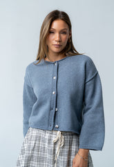 Carlie Knit Cardigan in Light Blue