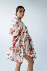 Tamlyn Floral Mini Dress in Red