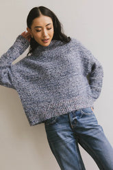 Carla Fuzzy Knit Sweater in Blue FINAL SALE