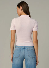THE CASHMERE SHORT SLEEVE POLO SWEATER