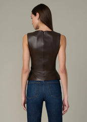 THE MEG VEGAN LEATHER TOP