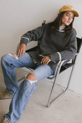 Ashley Knit Sweater in Charcoal FINAL SALE