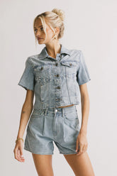 Carmie Light Wash Denim Top FINAL SALE