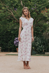 Brinkley Floral Maxi Dress in Berry