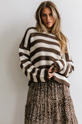 Beckam Striped Sweater in Mocha