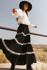 Betsie Lace Trim Maxi Skirt FINAL SALE