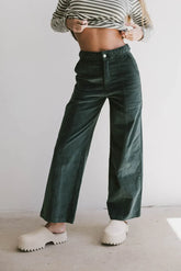Ariella Corduroy Pants in Teal FINAL SALE