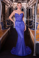Bellamy Gown Cascading Crystal Strapless Dress