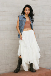 Augusta Handkerchief Skirt in Cream FINAL SALE