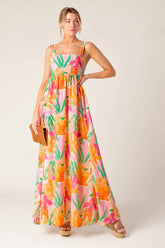 BON VOYAGE MAXI DRESS PINK ORANGE