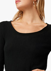 LACY SCOOP NECK LONG SLEEVE