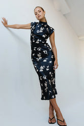 Carson Floral Maxi Dress in Black FINAL SALE