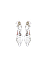 Elegant Ankle Strap White Wedding Shoes With Rhinestone Flower