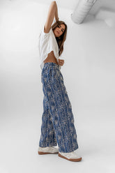 Alanna Embroidered Pants in Blue FINAL SALE
