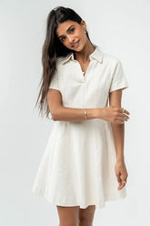 Carlie Denim Mini Dress in Cream