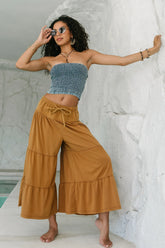 Asha Tiered Pants in Camel
