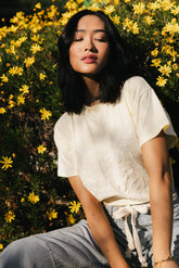Citrus Embroidered Tee in Yellow FINAL SALE