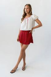 Claire Poplin Blouse in Off White