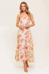 CARLYN MIDI DRESS MUSTARD FLORAL