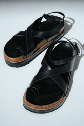 Carol Strappy Sandal in Black