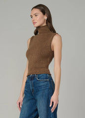 THE STEVIE SLEEVELESS ROLL NECK SWEATER