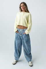 Kamryn Tapered Baggy Jeans in Medium Wash
