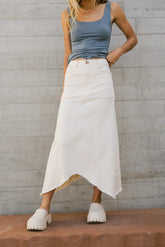 Blythe Denim Skirt in Natural FINAL SALE