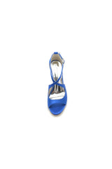 Open Toe Cross Strap Satin Stiletto Heels