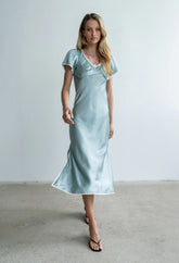 Austia Midi Dress in Light Blue