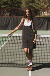 Britt Overall Dress in Black FINAL SALE
