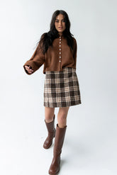 Callie Plaid Mini Skirt in Brown