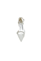Glitter Pointed Toe Low Heels Wedding Shoes with Bow