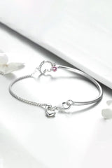 Heart Charm Bracelet in Sterling Silver