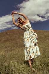 Ava Floral Midi Dress in Sage FINAL SALE