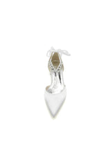 Champagne High Heels with Ornate Crystal and Pearl Accent