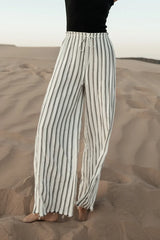 Ronan Striped Pants in White