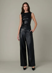 THE MEG VEGAN LEATHER TOP