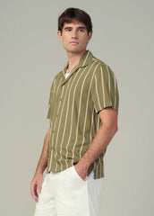 VISCOSE STRIPE CAMP SHIRT