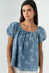 Brinklee Floral Denim Top