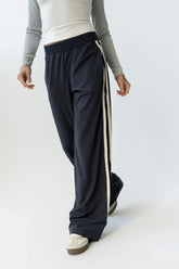 Avery Striped Pants in Charcoal