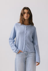 Azuline Knit Cardigan in Powder Blue