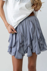 Cole Ruffle Mini Skirt in Light Blue