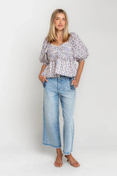 Corina Cropped Wide Leg Jeans