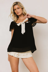 Cohen Bow Blouse in Black