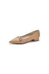 Crystal Flower Sequin Pointed Toe Flats