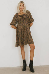 Bellamy Mini Dress in Brown FINAL SALE