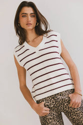 Ashen Sweater Vest in Burgundy FINAL SALE