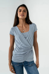 Brenda Cross Top in Blue