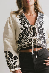 Benja Embroidered Jacket in Ivory FINAL SALE